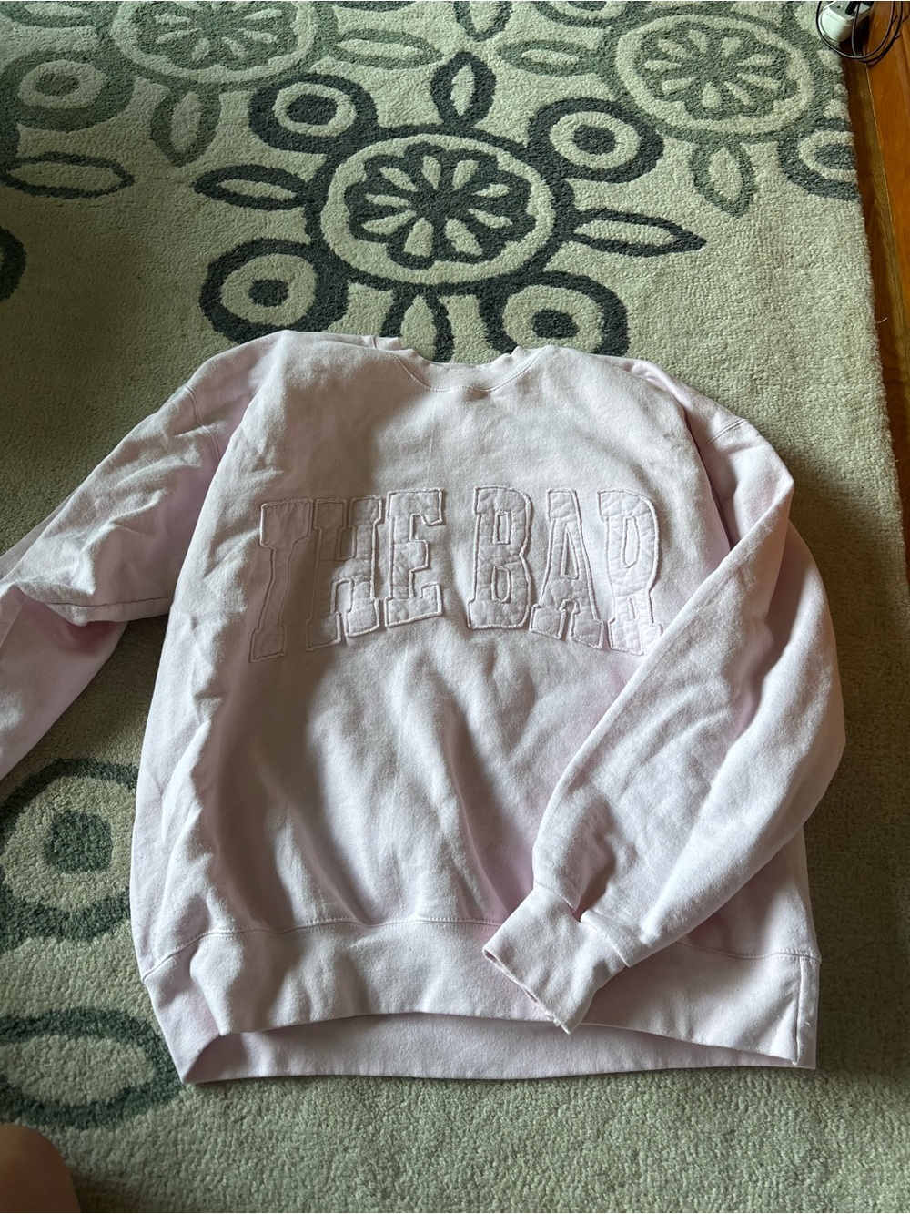 The Bar Light Pink Embroidered Logo Sweatshirt